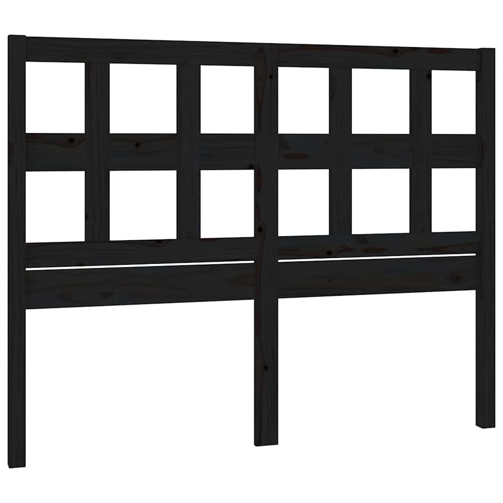 Vidaxl hoofdbord 145,5x4x100 cm massief grenenhout zwart