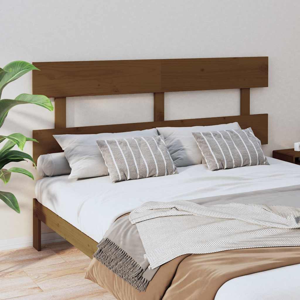 Vidaxl hoofdbord 154x3x81 cm massief grenenhout honingbruin
