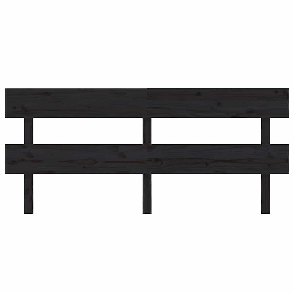 Vidaxl hoofdbord 184x3x81 cm massief grenenhout zwart