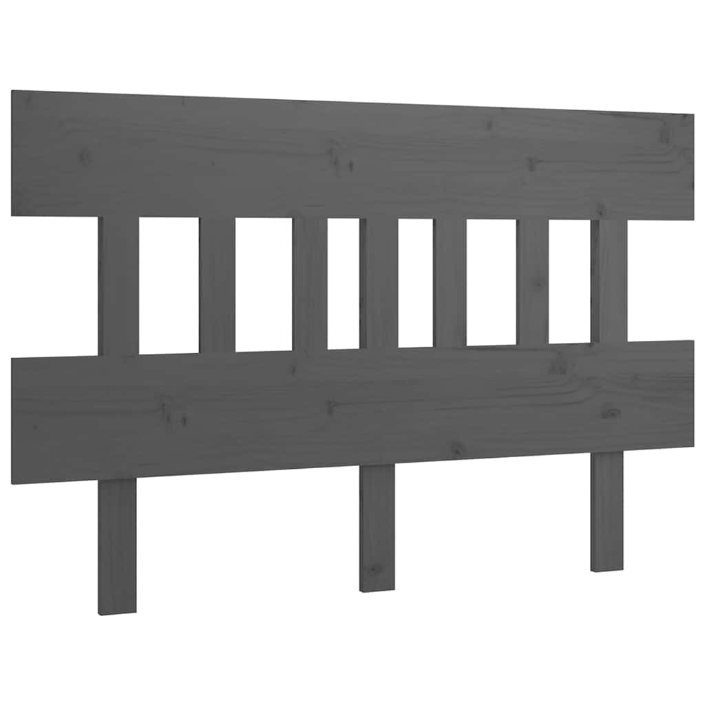 Vidaxl hoofdbord 123,5x3x81 cm massief grenenhout grijs