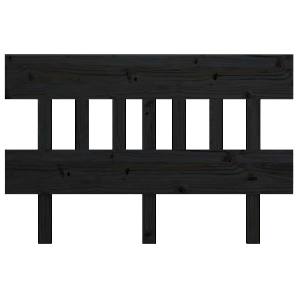 Vidaxl hoofdbord 123,5x3x81 cm massief grenenhout zwart
