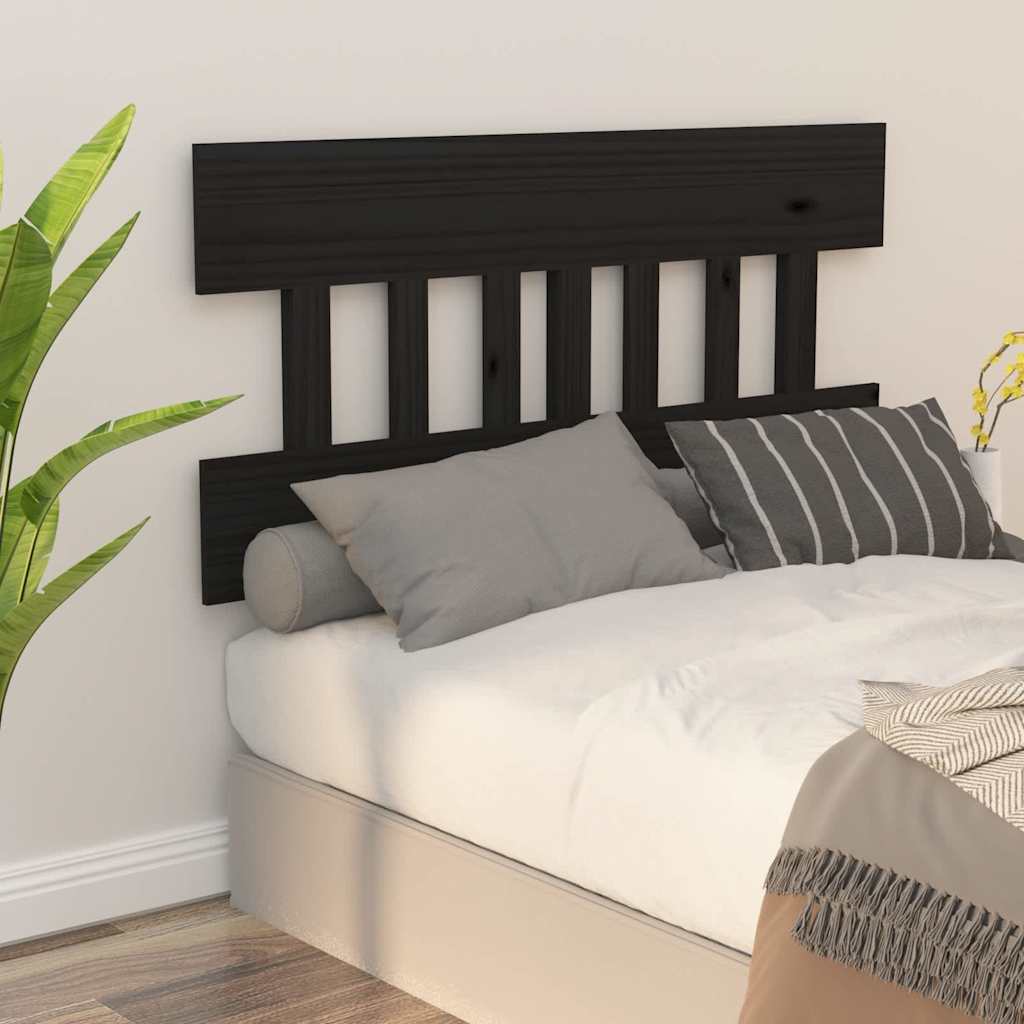 Vidaxl hoofdbord 203,5x3x81 cm massief grenenhout zwart