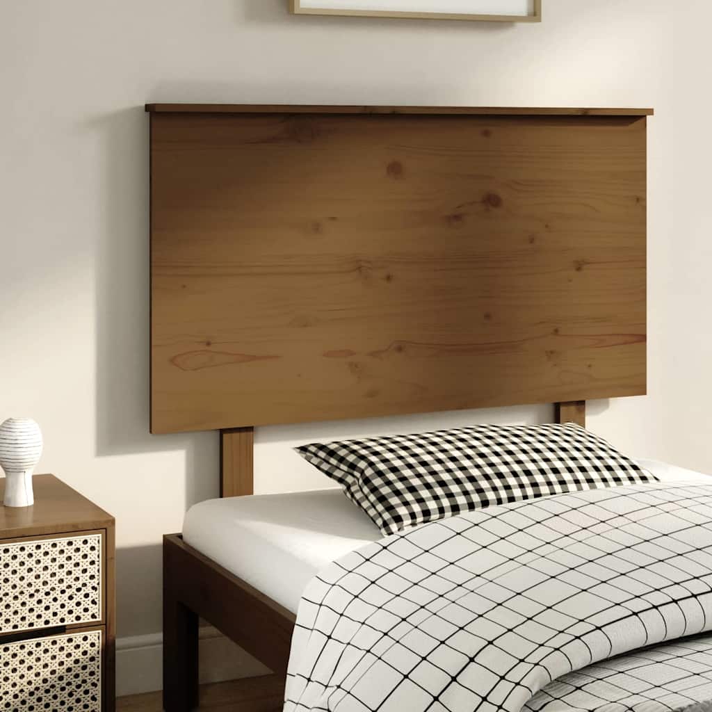 Vidaxl hoofdbord 104x6x82,5 cm massief grenenhout honingbruin