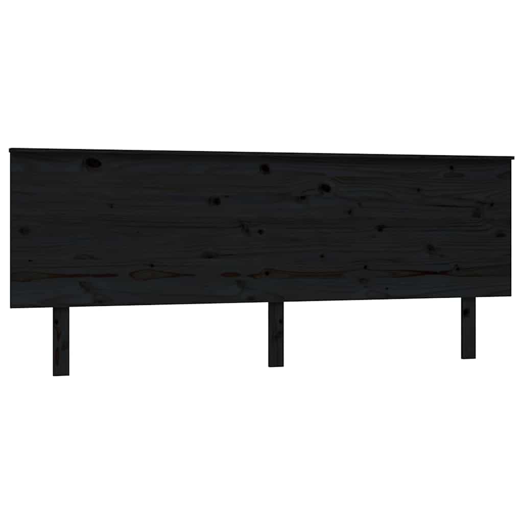 Vidaxl hoofdbord 204x6x82,5 cm massief grenenhout zwart