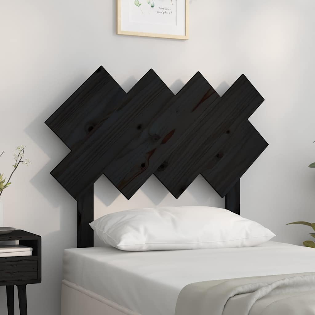 Vidaxl hoofdbord 92x3x81 cm massief grenenhout zwart