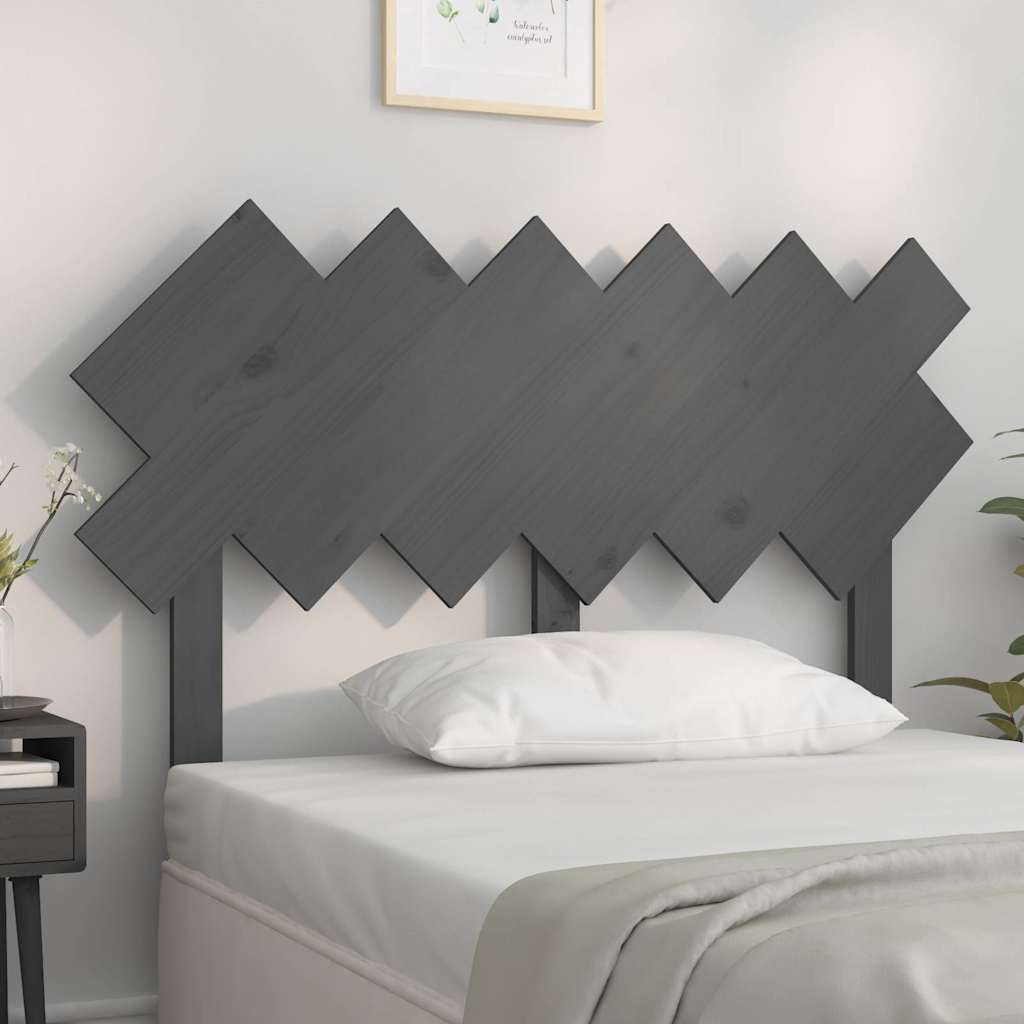 Vidaxl hoofdbord 122,5x3x80,5 cm massief grenenhout grijs