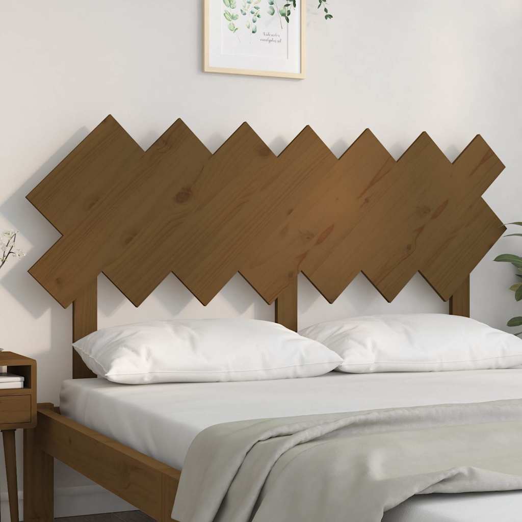 Vidaxl hoofdbord 151,5x3x81 cm massief grenenhout honingbruin