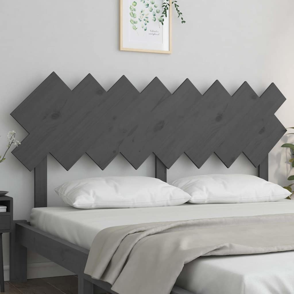 Vidaxl hoofdbord 159,5x3x80,5 cm massief grenenhout grijs