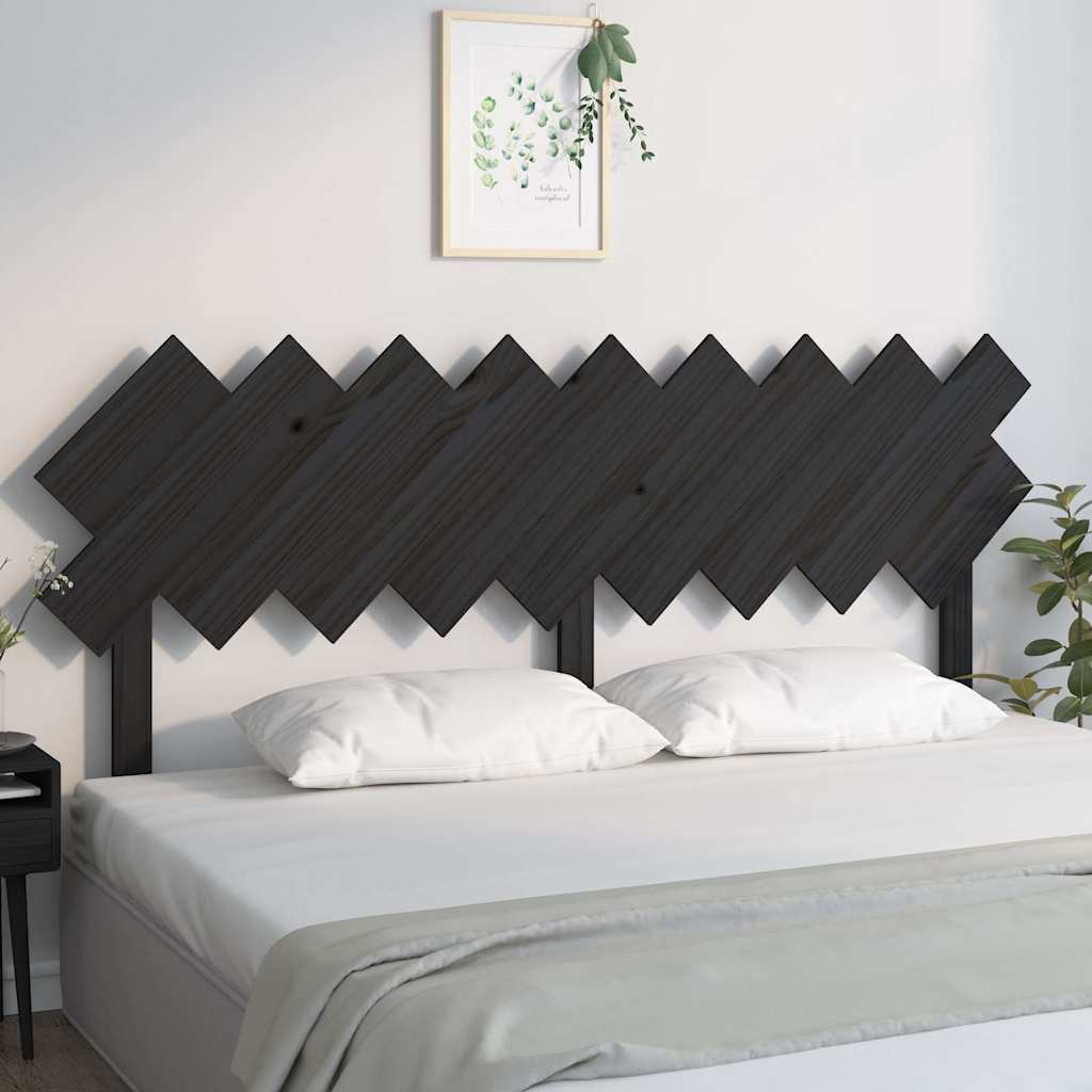 Vidaxl hoofdbord 178x3x80,5 cm massief grenenhout zwart