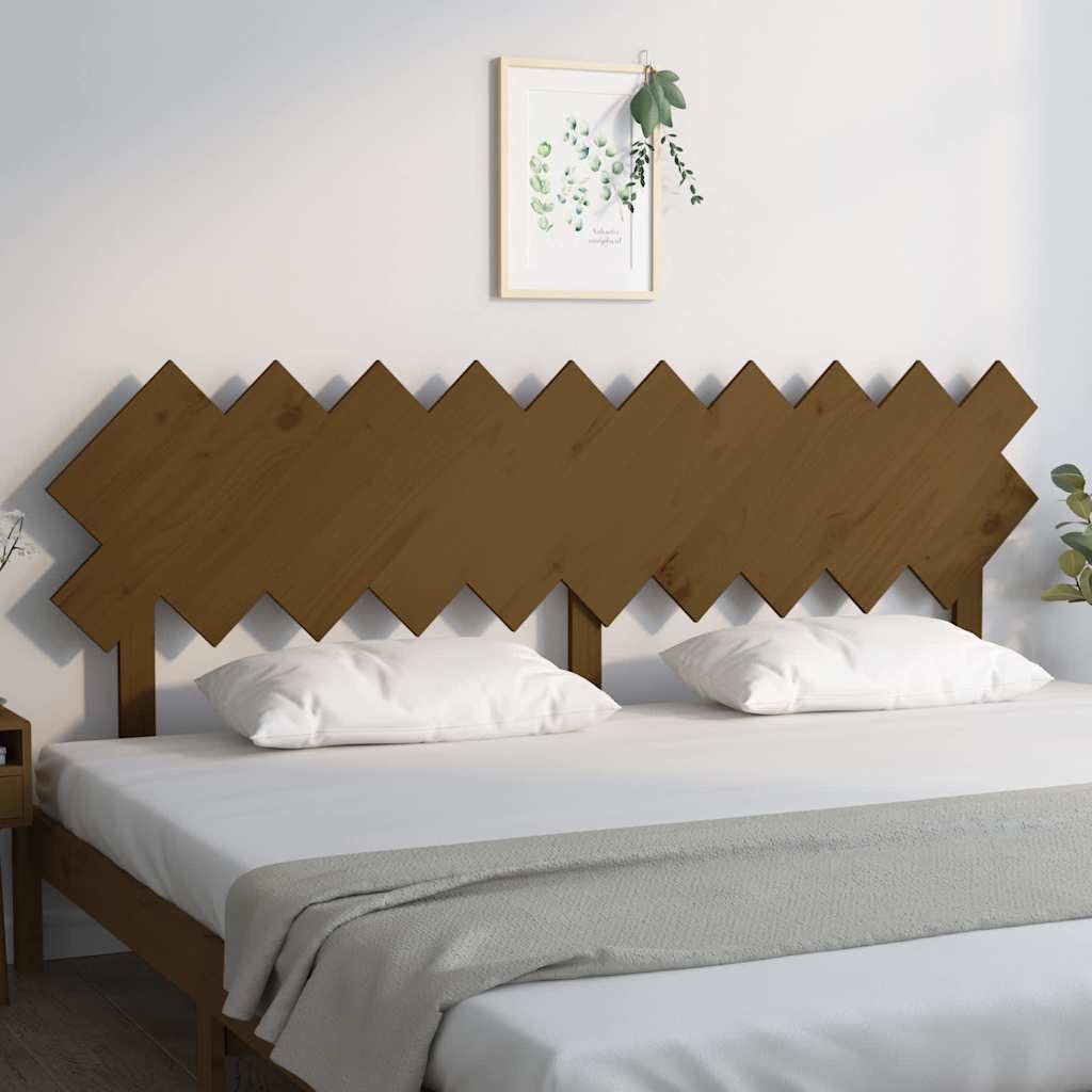 Vidaxl hoofdbord 196x3x80,5 cm massief grenenhout honingbruin