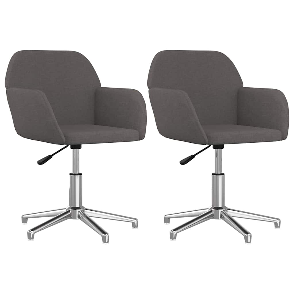 Vidaxl eetkamerstoelen draaibaar 2 st stof donkergrijs