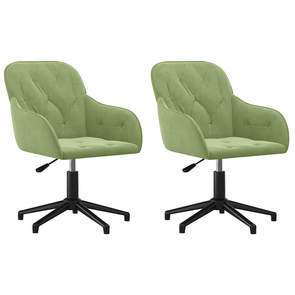 Vidaxl eetkamerstoelen draaibaar 2 st fluweel lichtgroen