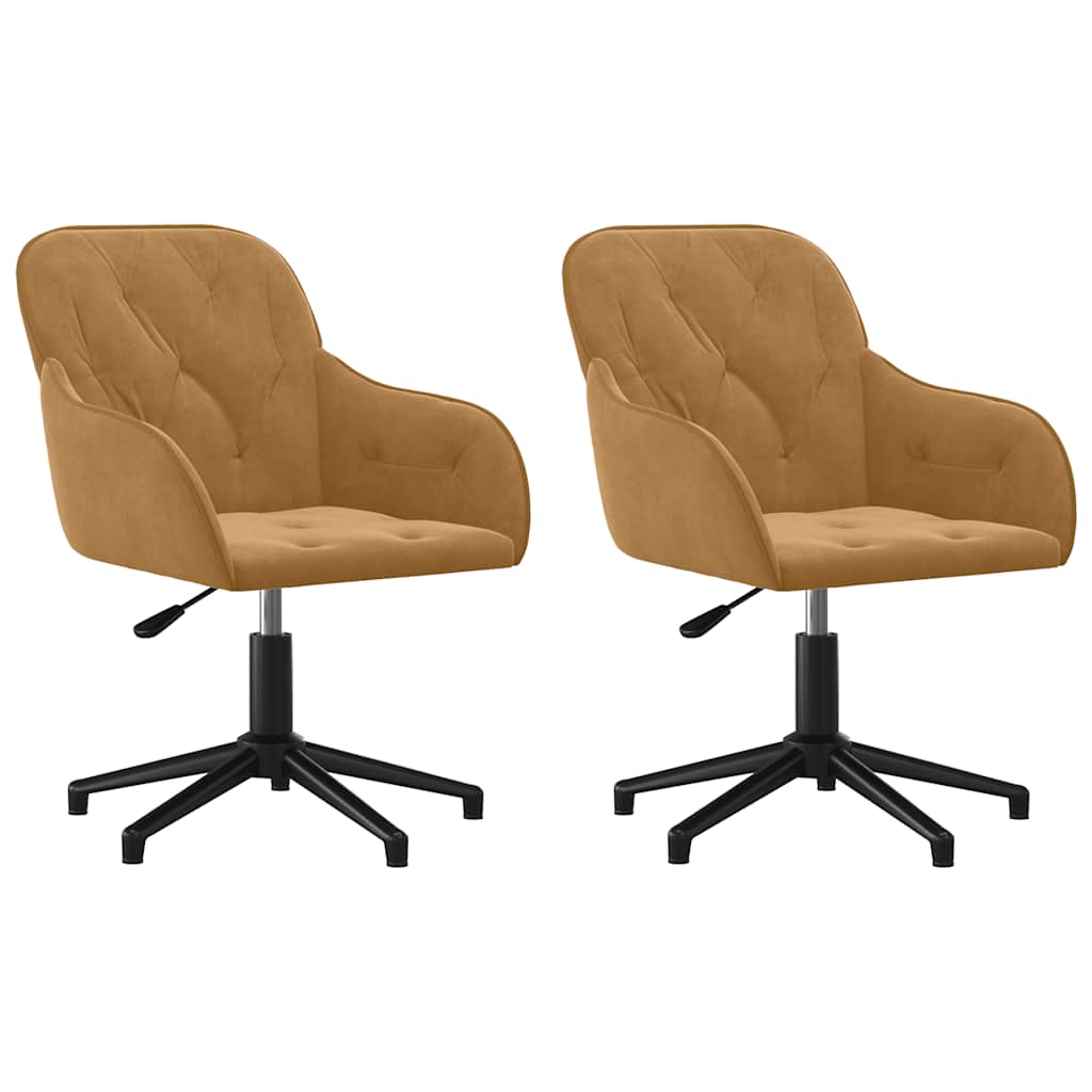 Vidaxl eetkamerstoelen draaibaar 2 st fluweel bruin