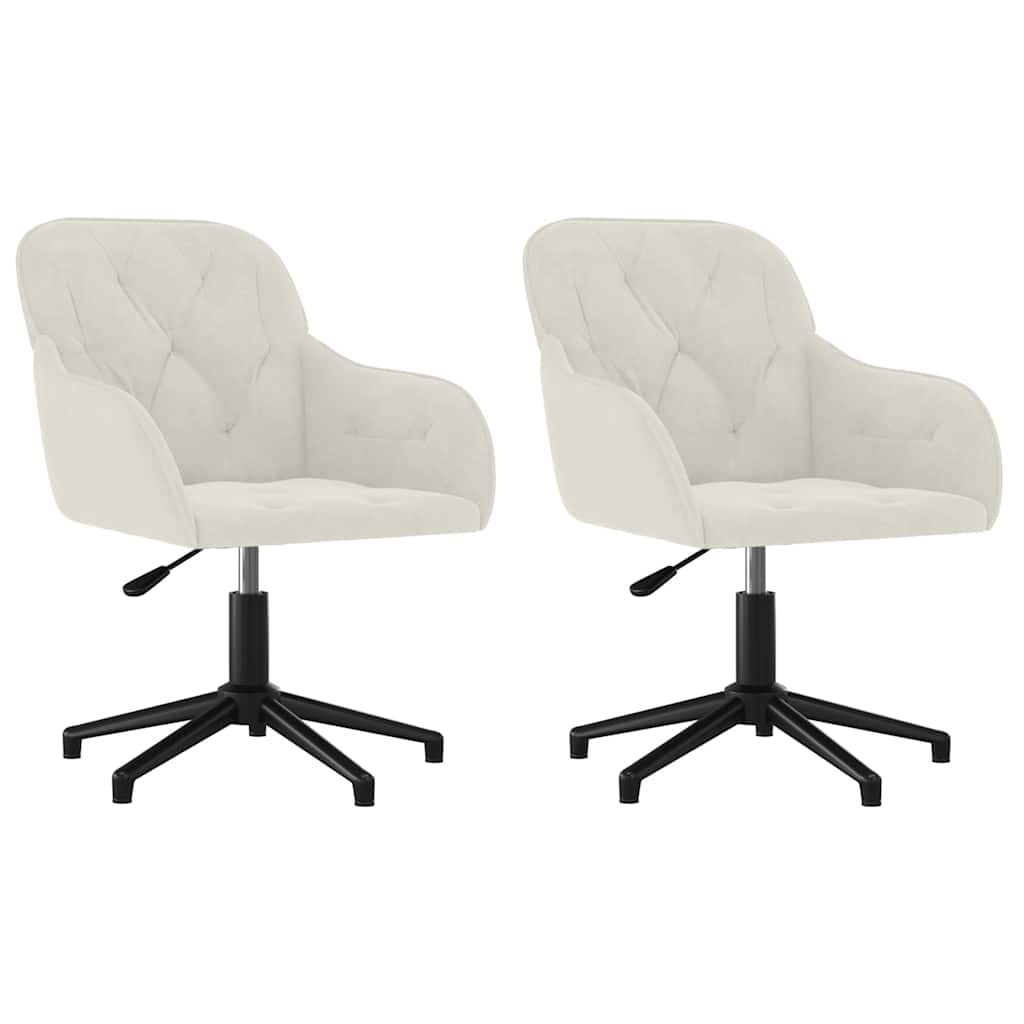 Vidaxl eetkamerstoelen draaibaar 2 st fluweel crèmekleurig