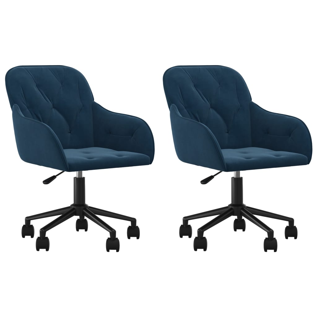 Vidaxl eetkamerstoelen draaibaar 2 st fluweel blauw