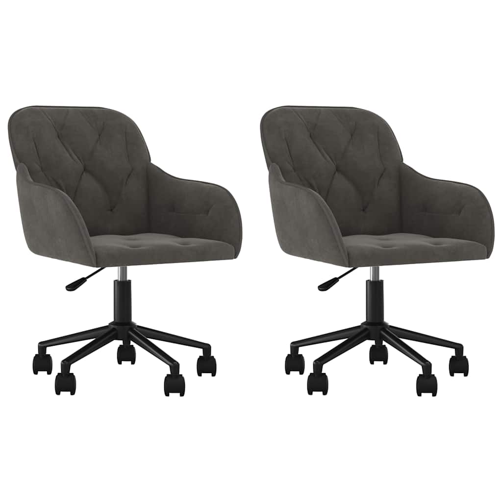 Vidaxl eetkamerstoelen draaibaar 2 st fluweel donkergrijs