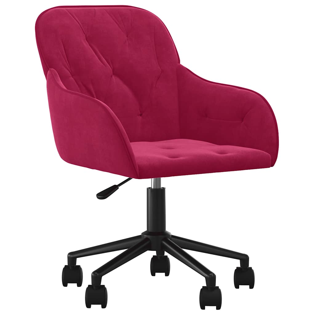 Vidaxl eetkamerstoelen draaibaar 2 st fluweel wijnrood