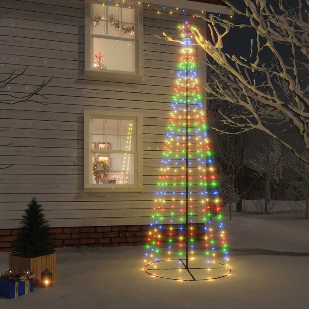 Vidaxl kegelkerstboom 310 led's 100x300 cm meerkleurig