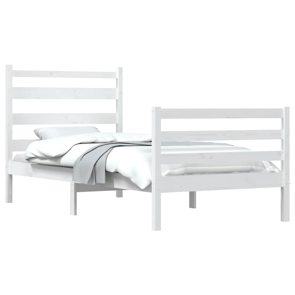 Vidaxl bedframe massief grenenhout wit 100x200 cm