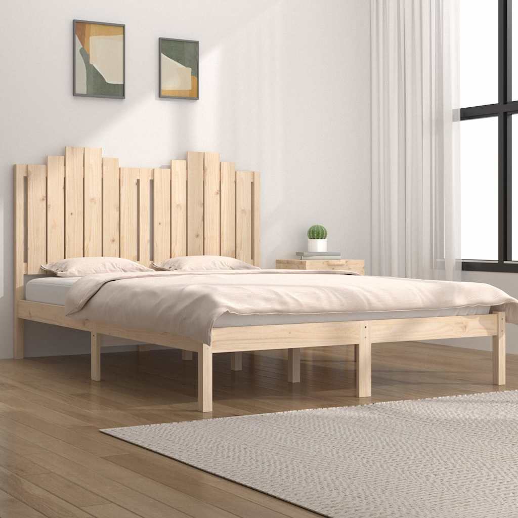 Vidaxl bedframe massief grenenhout 135x190 cm