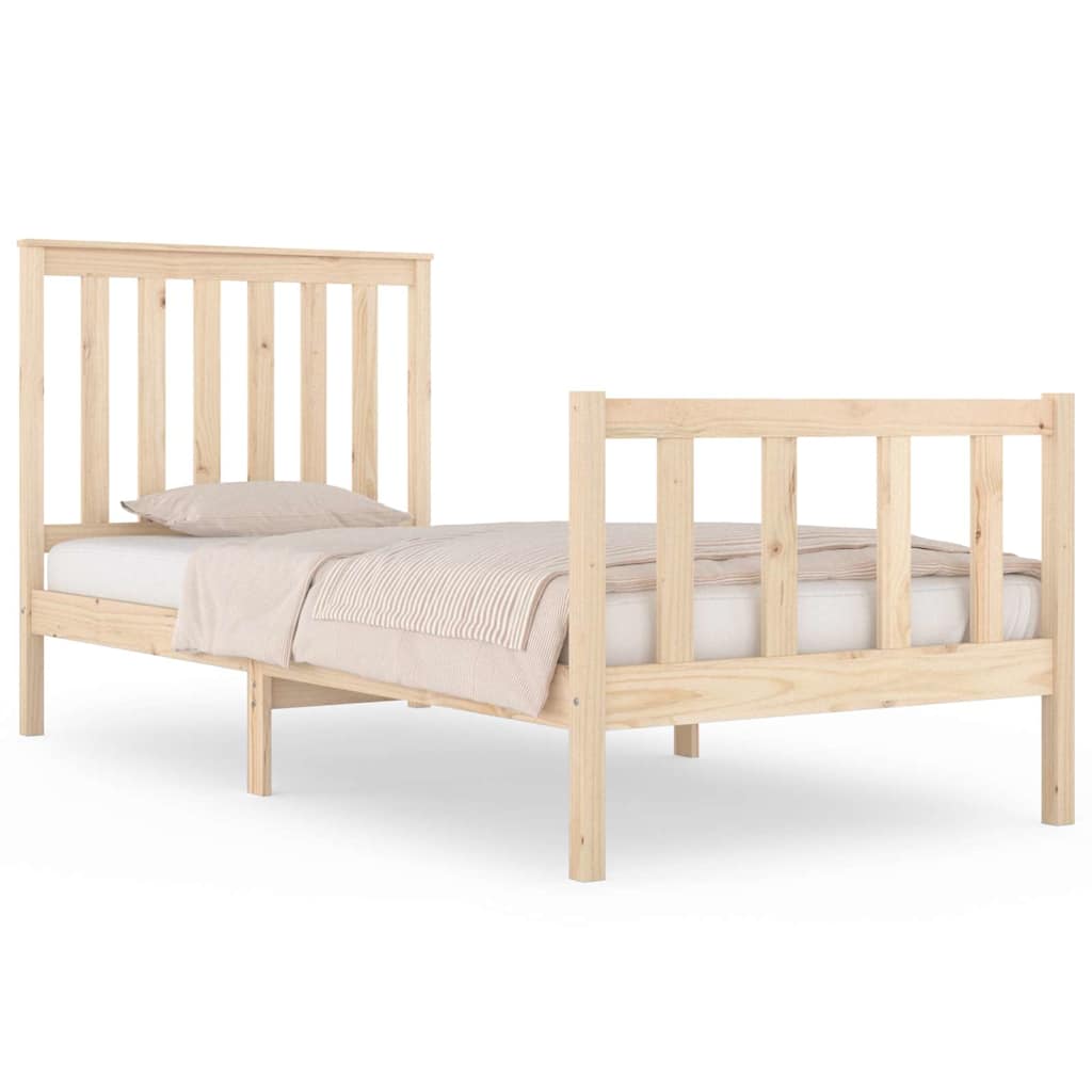 Vidaxl bedframe massief grenenhout zwart 75x190 cm
