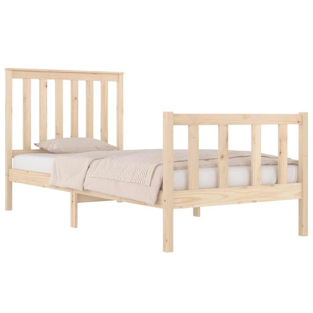 Vidaxl bedframe massief grenenhout zwart 75x190 cm