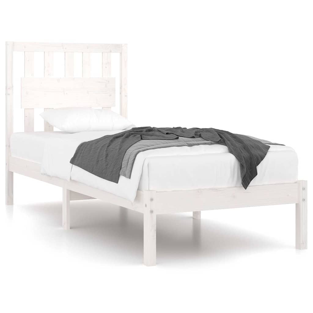 Vidaxl bedframe massief grenenhout wit 90x200 cm