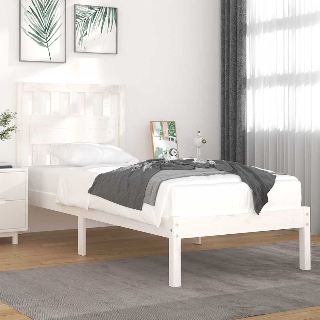 Vidaxl bedframe massief grenenhout wit 90x200 cm