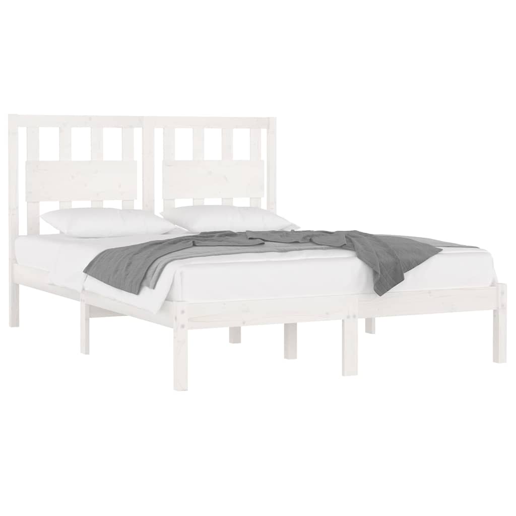 Vidaxl bedframe massief grenenhout wit 160x200 cm