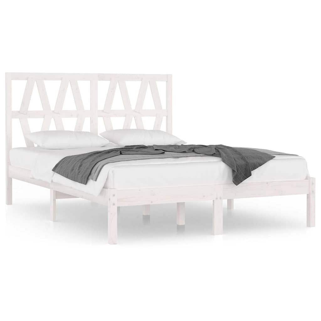 Vidaxl bedframe massief grenenhout wit 120x200 cm