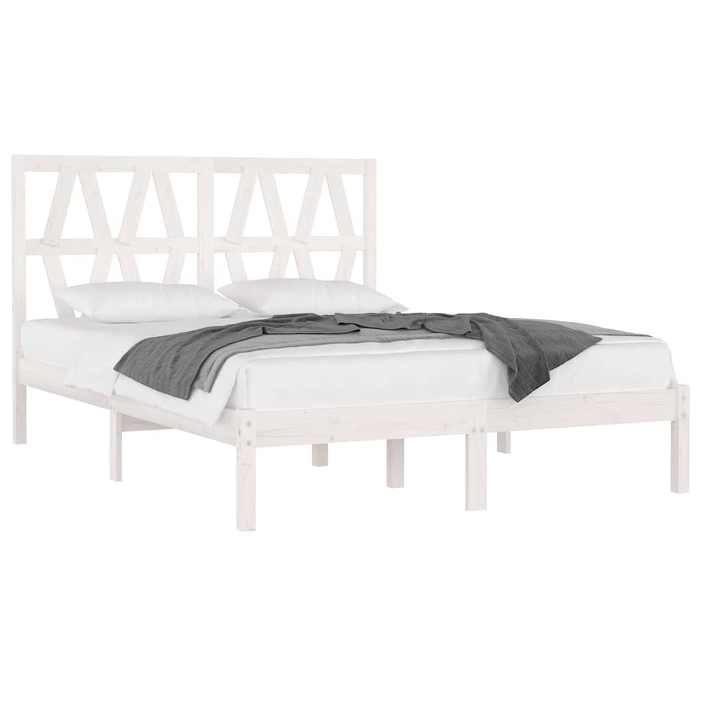 Vidaxl bedframe massief grenenhout wit 120x200 cm