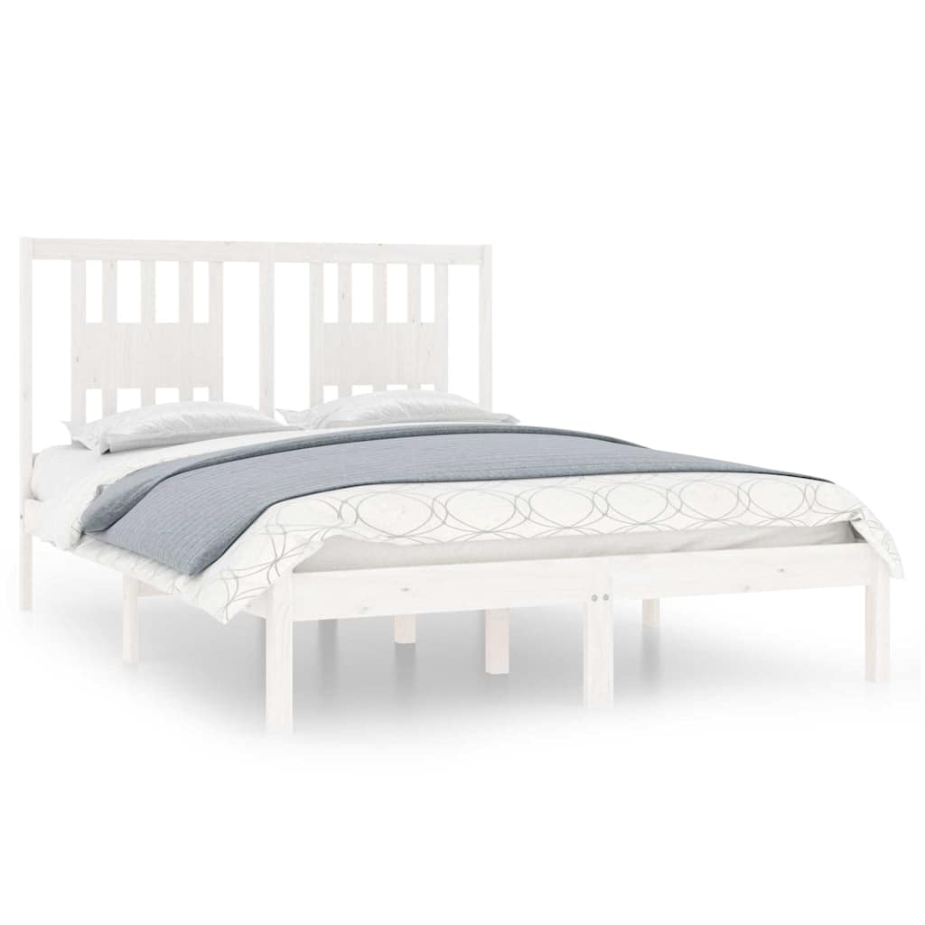 Vidaxl bedframe massief hout wit 135x190 cm