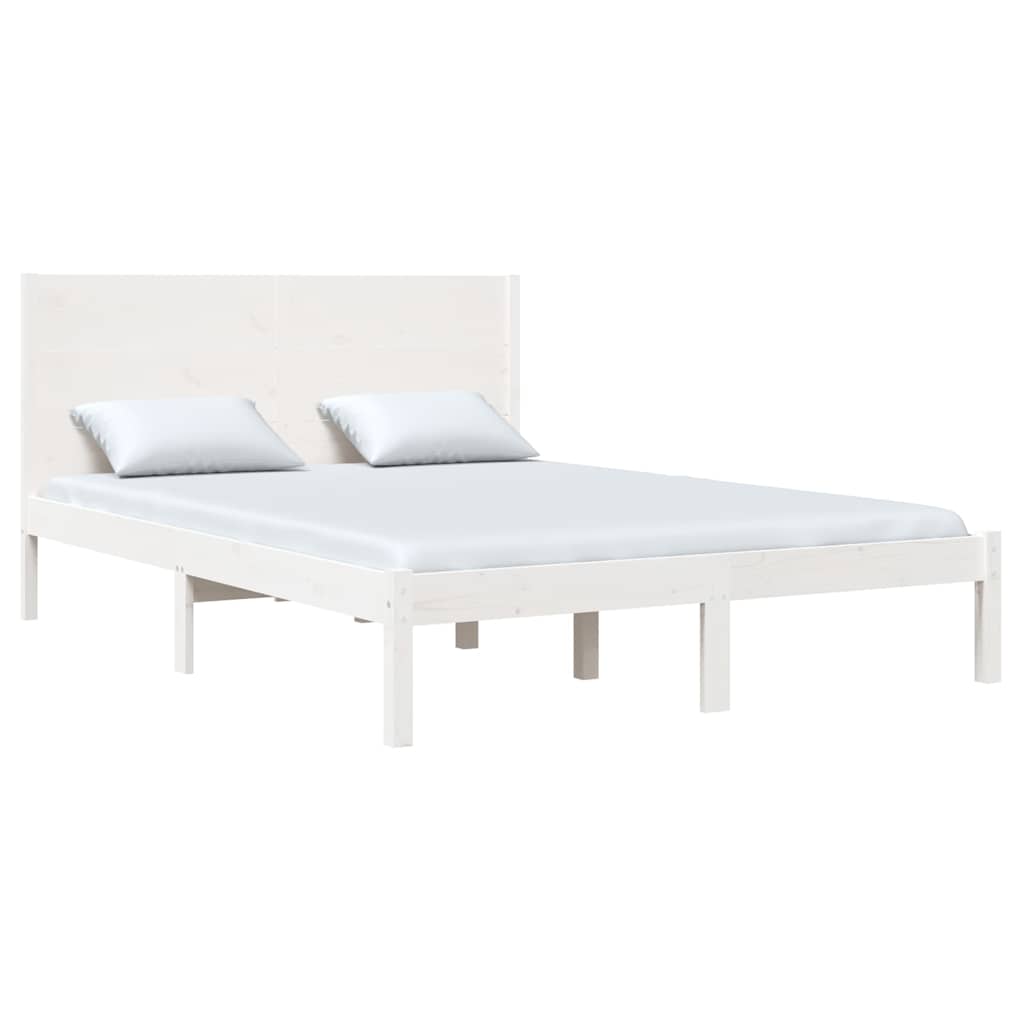 Vidaxl bedframe zonder matras massief grenenhout wit 140x190 cm