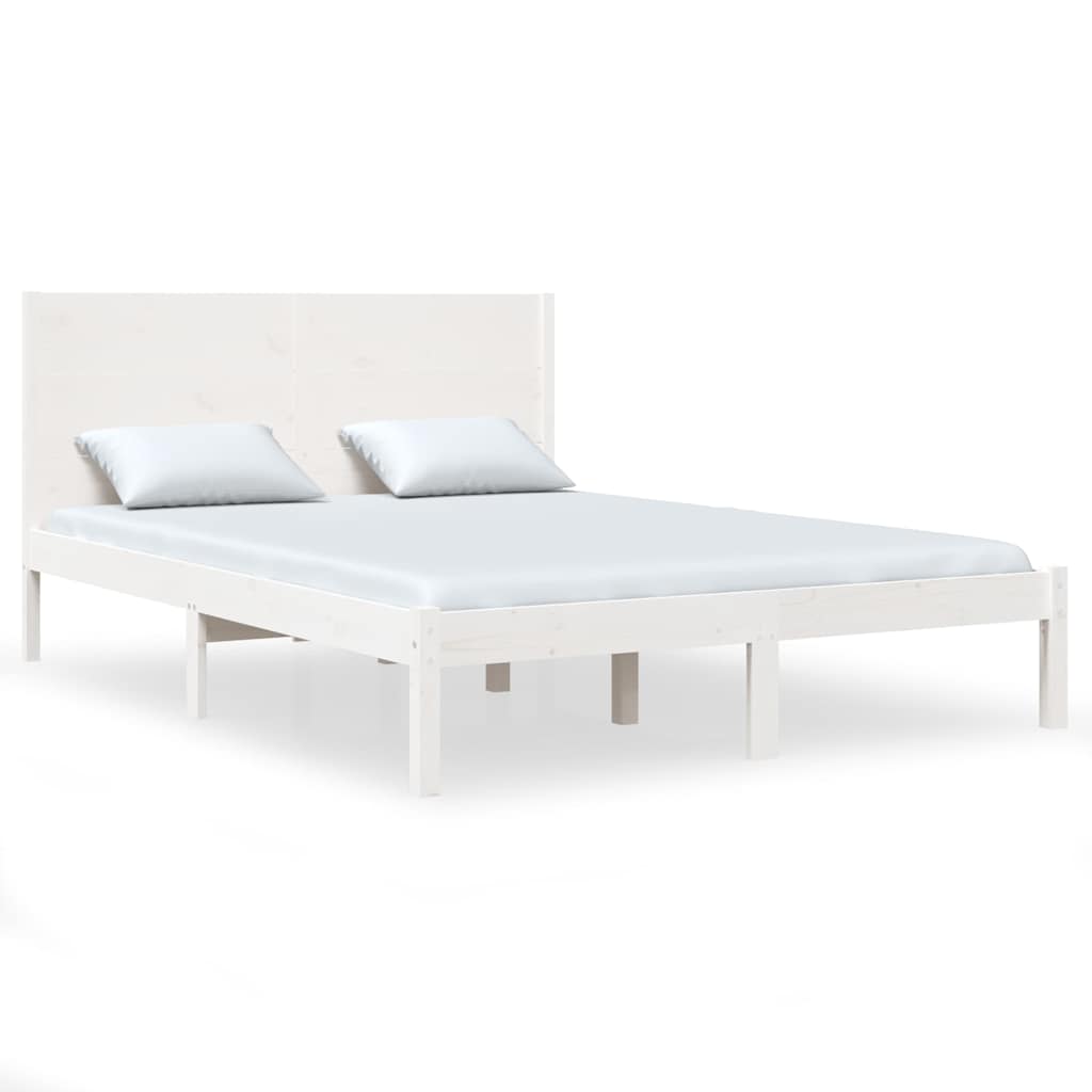 Vidaxl bedframe zonder matras massief grenenhout wit 140x200 cm