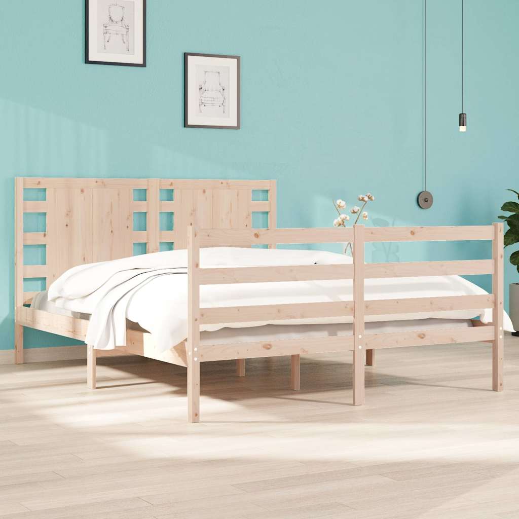 Vidaxl bedframe zonder matras massief grenenhout 135x190 cm