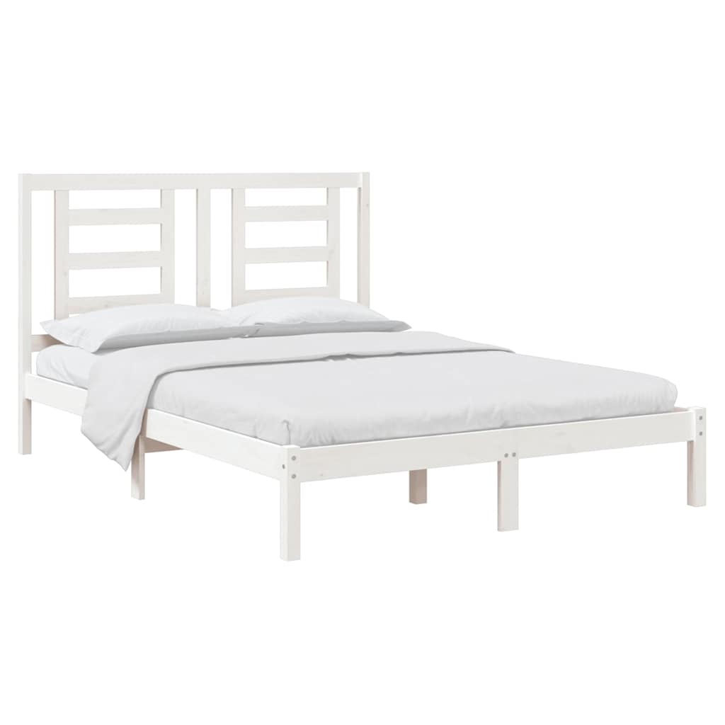 Vidaxl bedframe zonder matras massief grenenhout wit 140x190 cm
