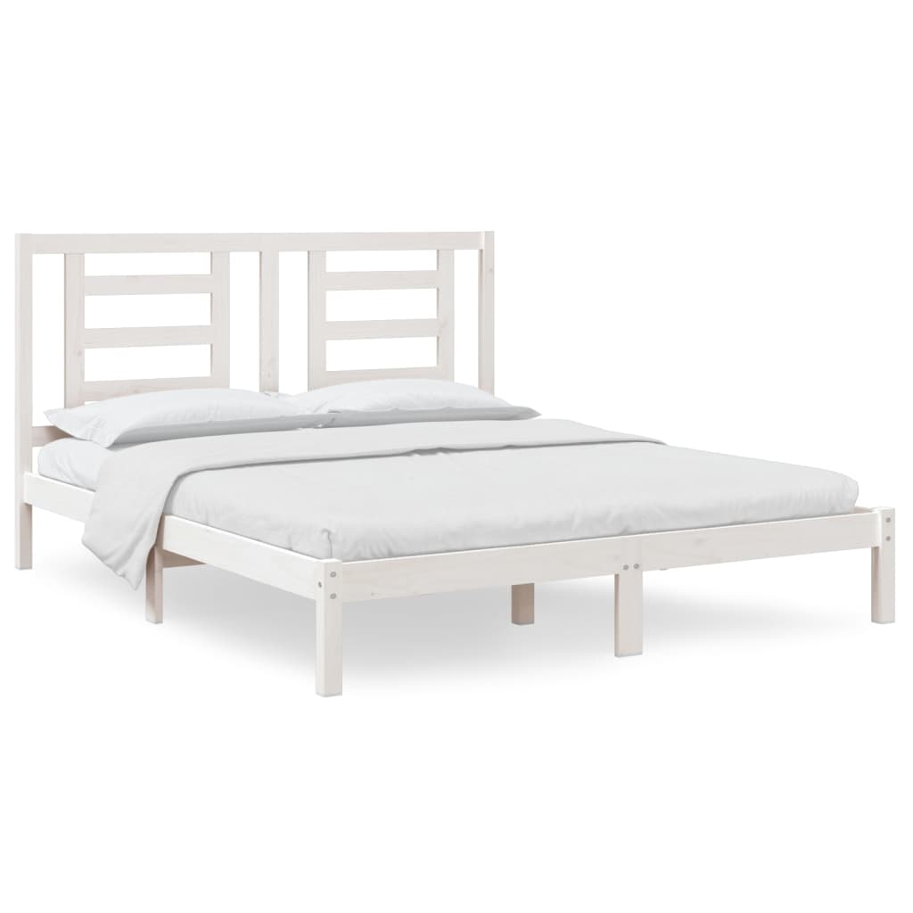 Vidaxl bedframe zonder matras massief grenenhout wit 160x200 cm