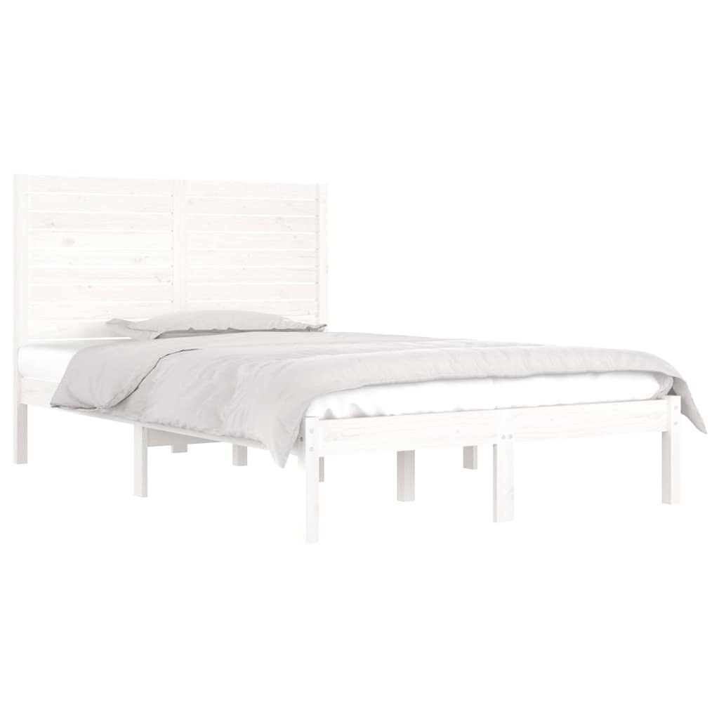 Vidaxl bedframe massief hout wit 135x190 cm