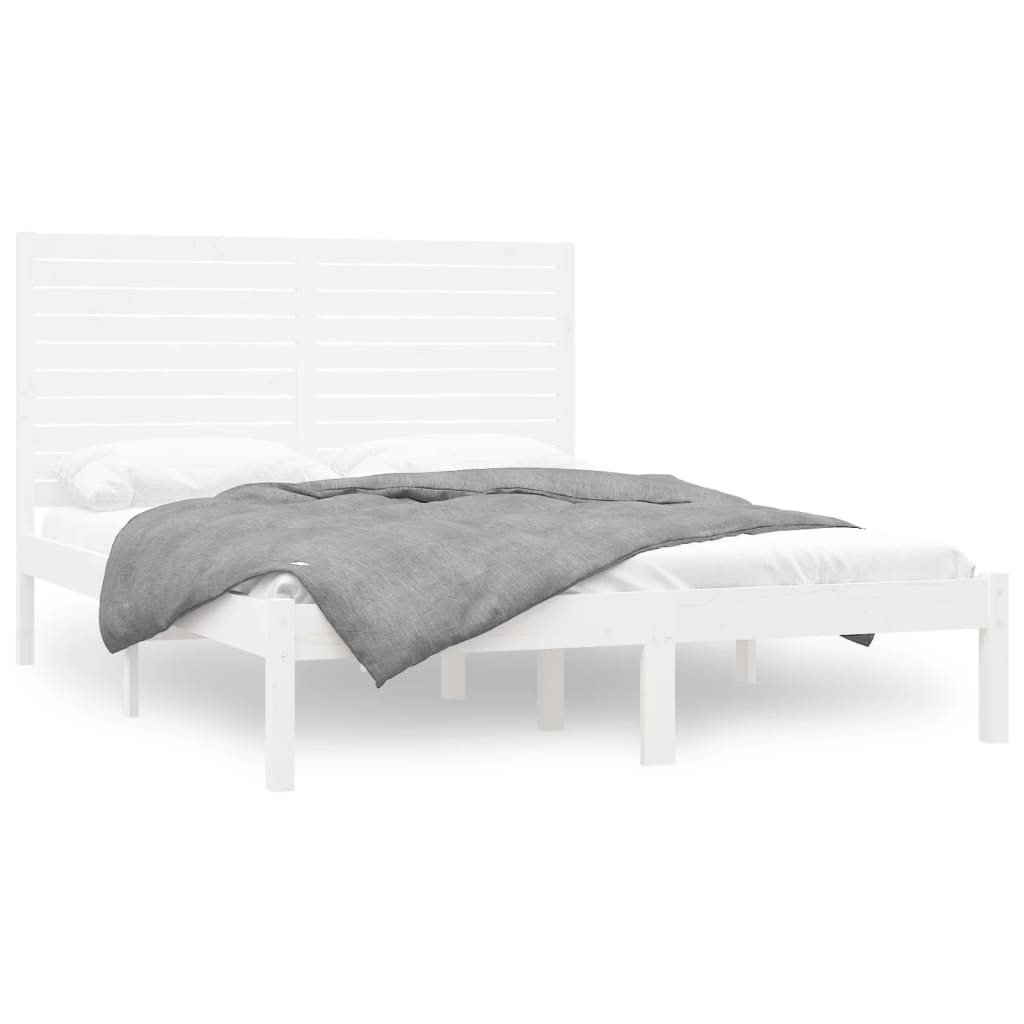 Vidaxl bedframe massief hout wit 120x200 cm