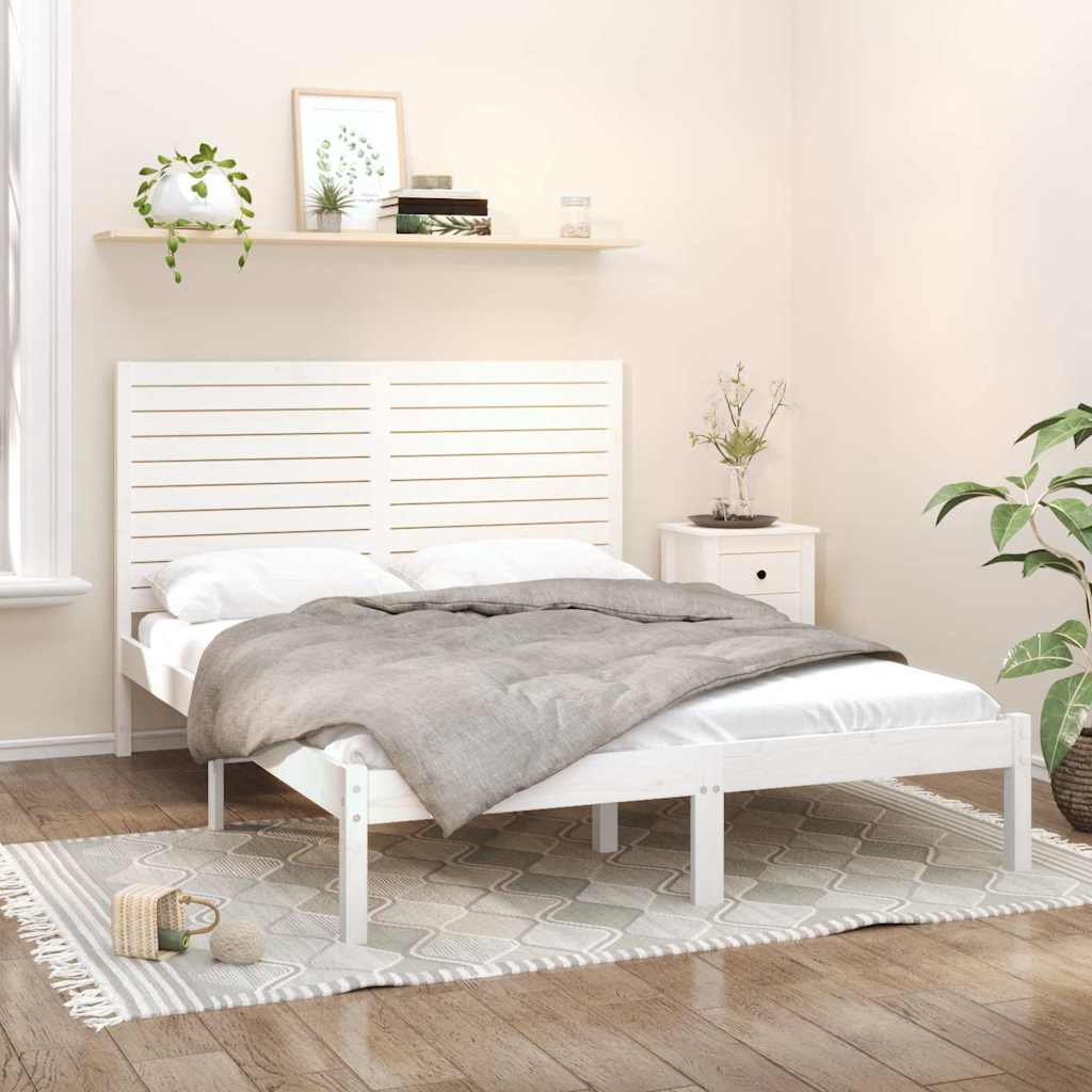 Vidaxl bedframe massief hout wit 140x200 cm