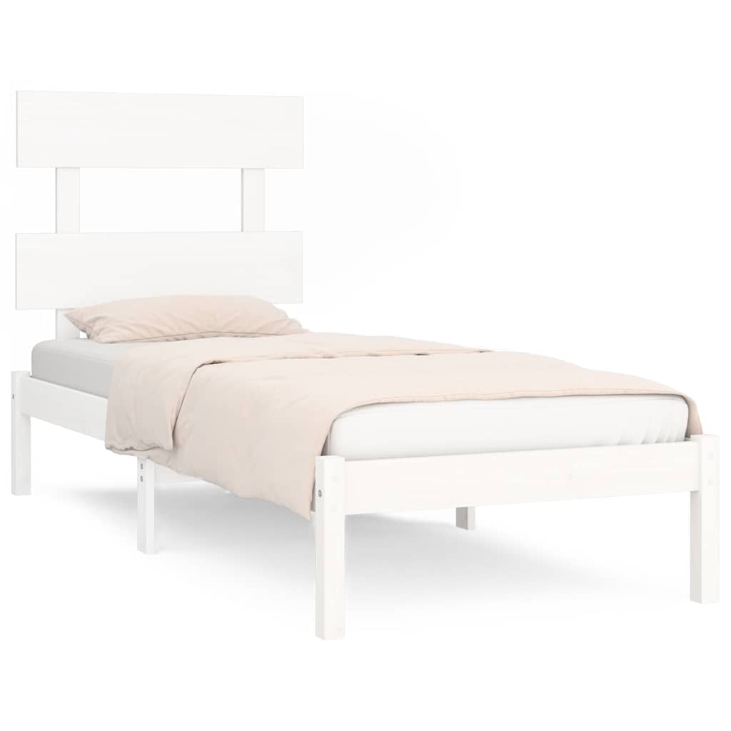 Vidaxl bedframe massief hout wit 90x190 cm