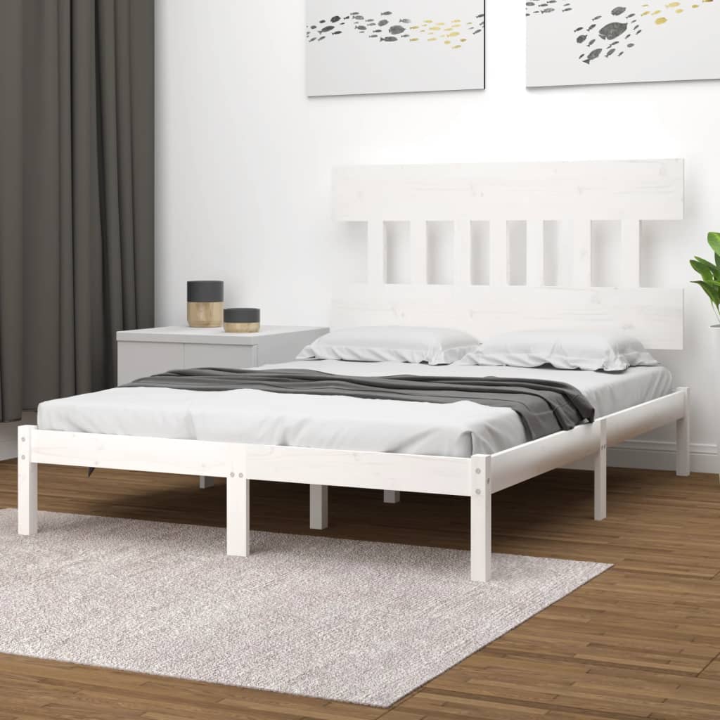 Vidaxl bedframe massief hout wit 140x200 cm