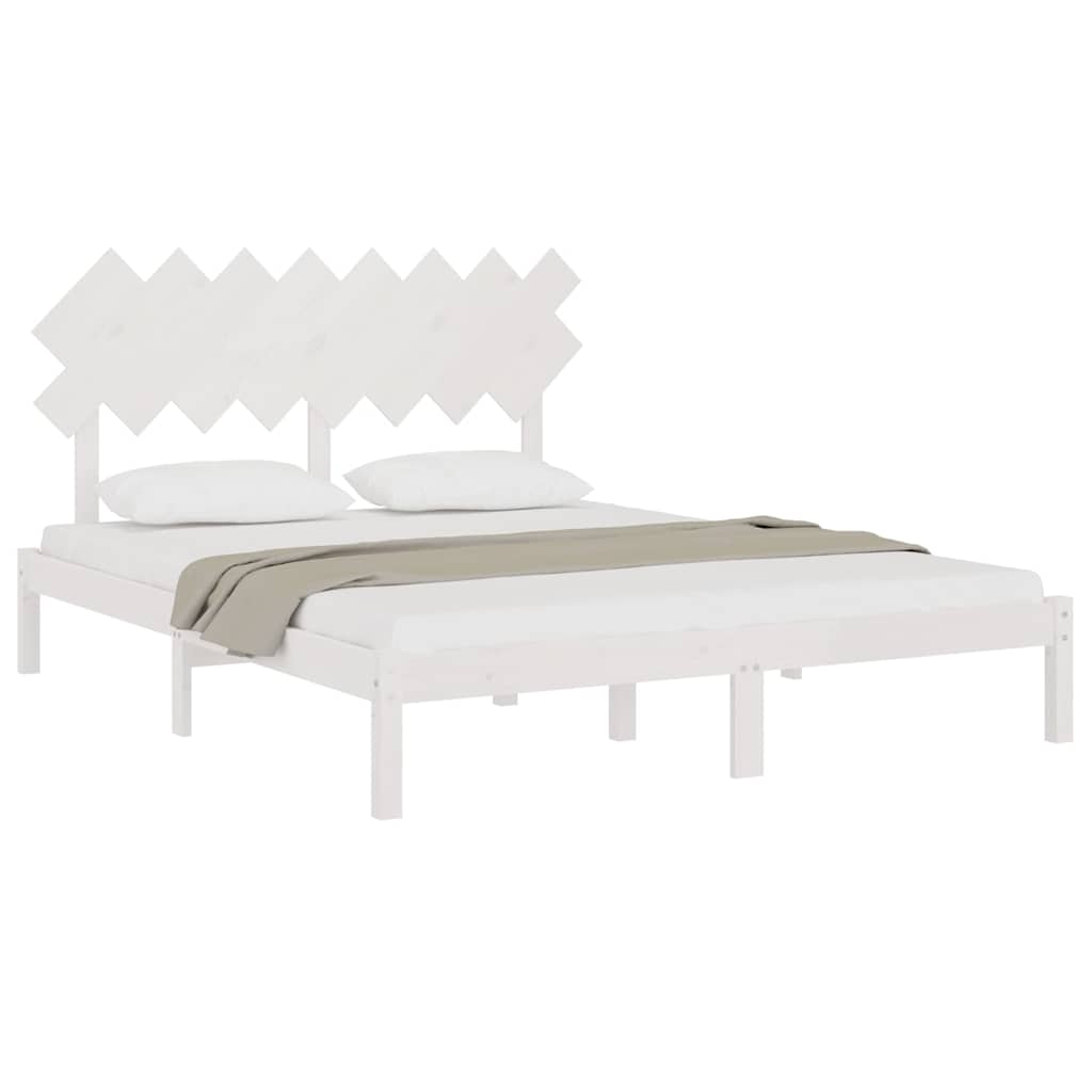 Vidaxl bedframe massief hout wit 160x200 cm