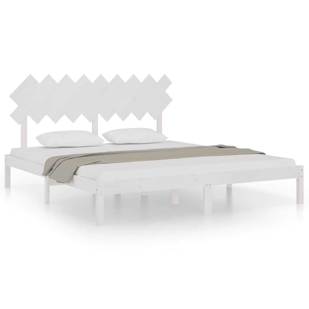 Vidaxl bedframe massief hout wit 180x200 cm