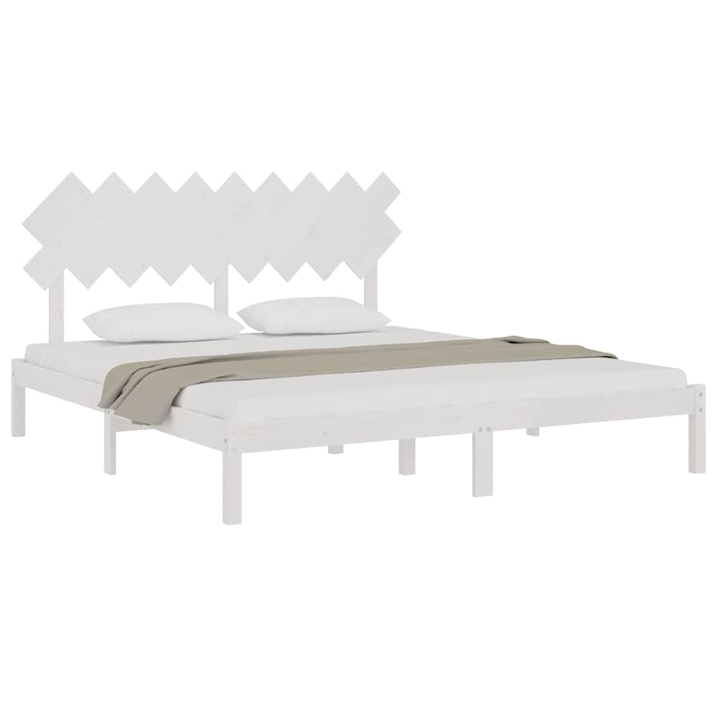 Vidaxl bedframe massief hout wit 180x200 cm
