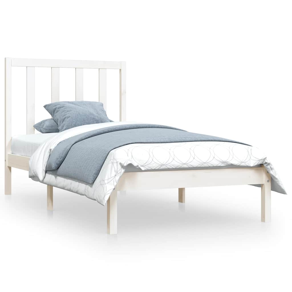 Vidaxl bedframe massief grenenhout wit 75x190 cm