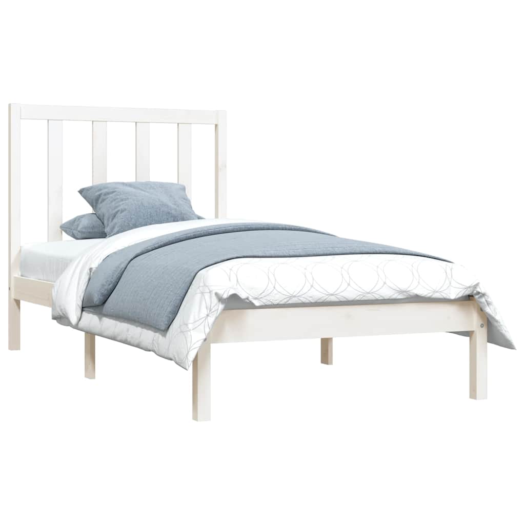 Vidaxl bedframe massief grenenhout wit 75x190 cm