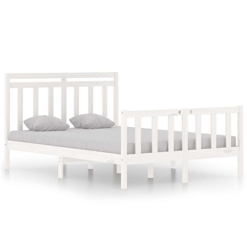 Vidaxl bedframe massief hout wit 135x190 cm
