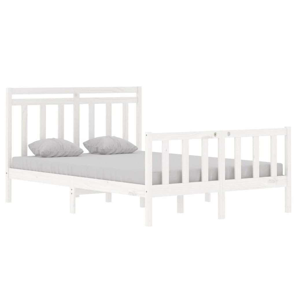 Vidaxl bedframe massief hout wit 135x190 cm