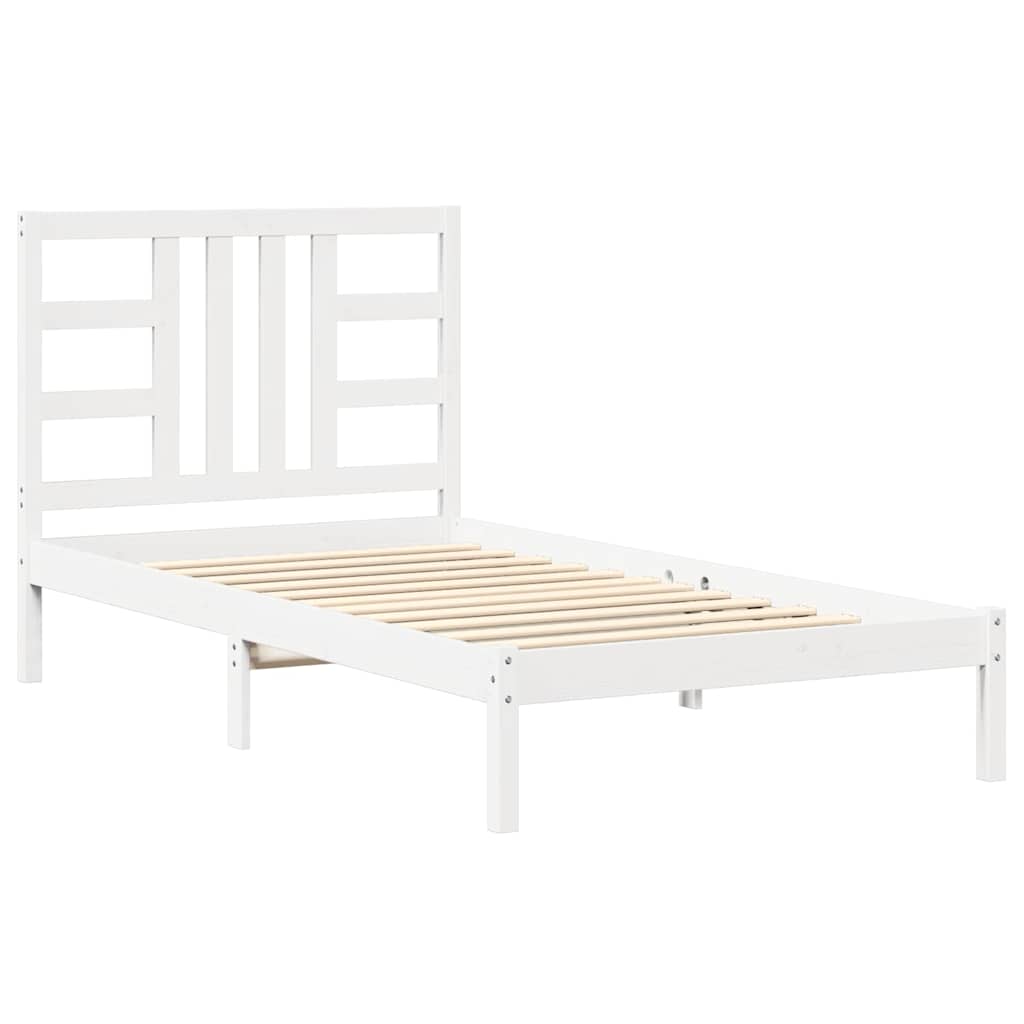 Vidaxl bedframe massief hout wit 100x200 cm